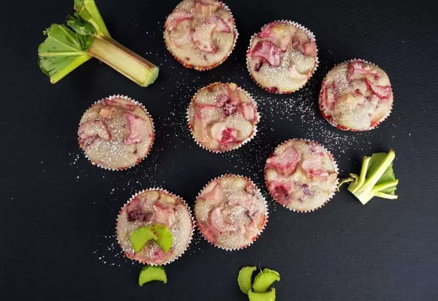 Muffins Himbeer Rhabarber