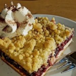 Streusel auf Kuchen