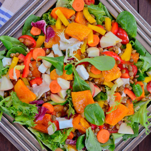 Unser umwerfender Kürbis-Linsen-Salat mit Feta 28 Linsen-Butternut-Feta-Salat