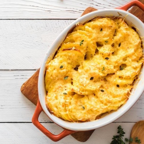 Veganes Kartoffelgratin, cremig und kross - Oma Kocht