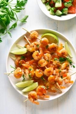 Pikante Honig-Knoblauch-Garnelen vom Grill 2 Garnelen-senf-marinade