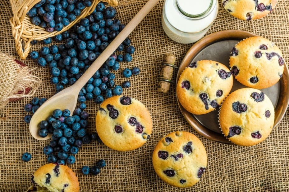 Unwiderstehlich saftige Blaubeermuffins 1 heidelbeermuffins-tisch-beeren