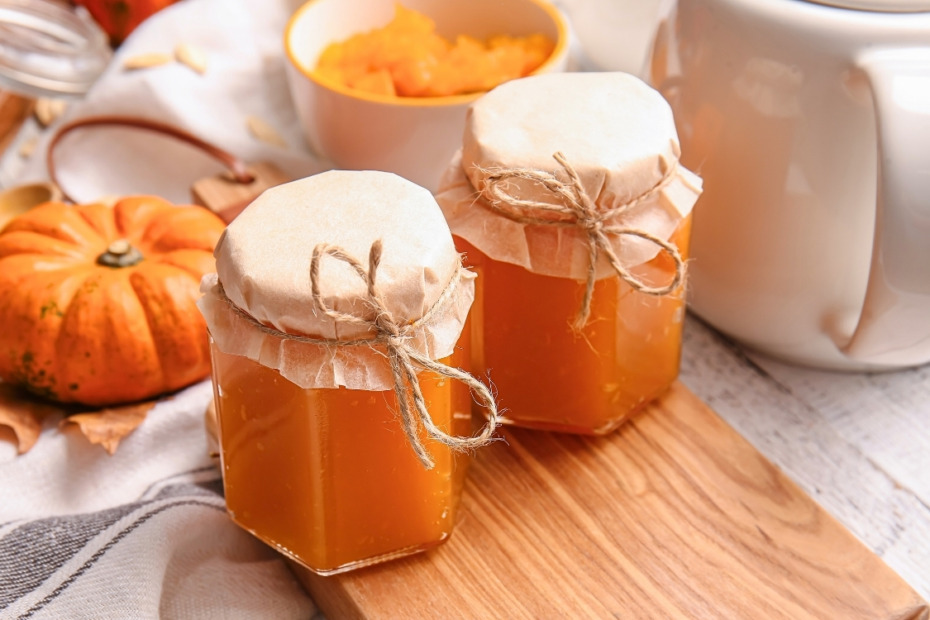 Kürbismarmelade im Glas selbstgekocht
