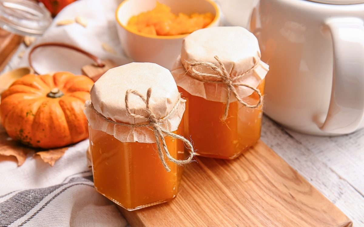 Kürbismarmelade im Glas selbstgekocht