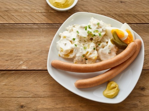 Omas deftiges Weihnachtsessen 22 Kartoffelsalat mayonnaise ei gurke