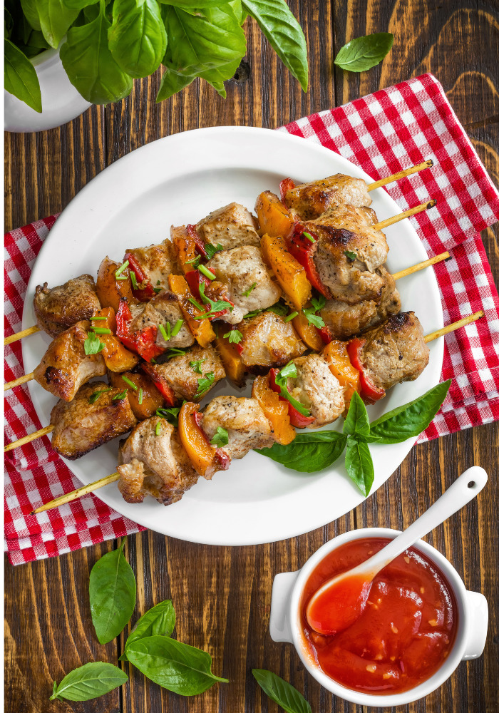 Einfaches Schaschlik-Rezept 2 fleischspiess-gemuse