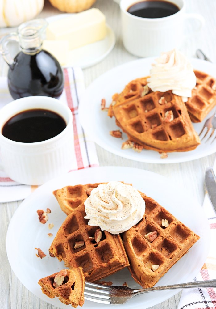 Köstlich gewürzte Kürbiswaffeln 2 kuerbiswaffeln-teller